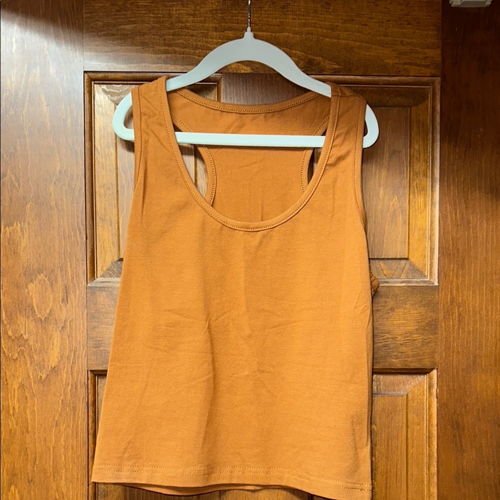 Women's Sleeveless burnt orange crop tank Top